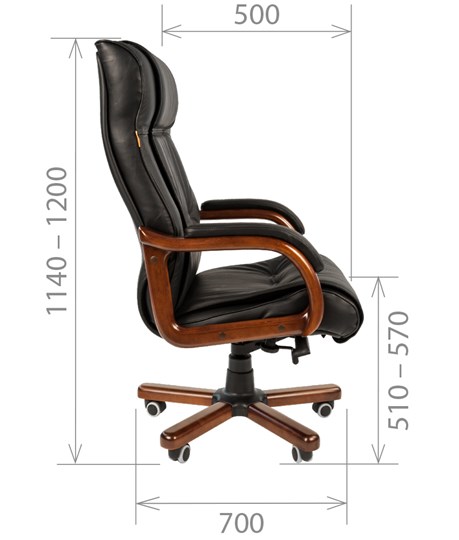 Кресло компьютерное CHAIRMAN 653 кожа черная в Артеме - изображение 2