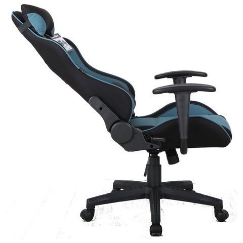 Компьютерное кресло Brabix GT Racer GM-100 (две подушки, ткань, черное/голубое) во Владивостоке - изображение 3