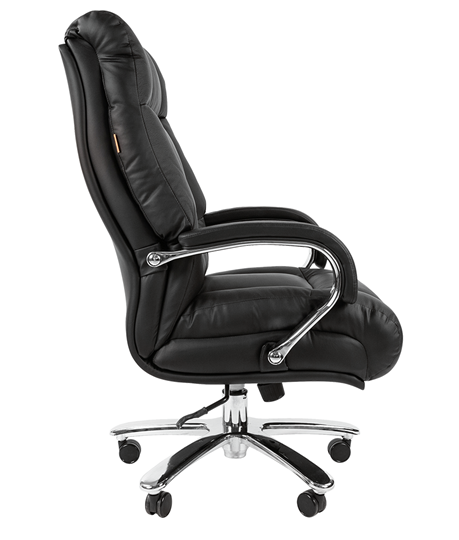 Компьютерное кресло CHAIRMAN 405 черное нат.кожа/экокожа в Артеме - изображение 2