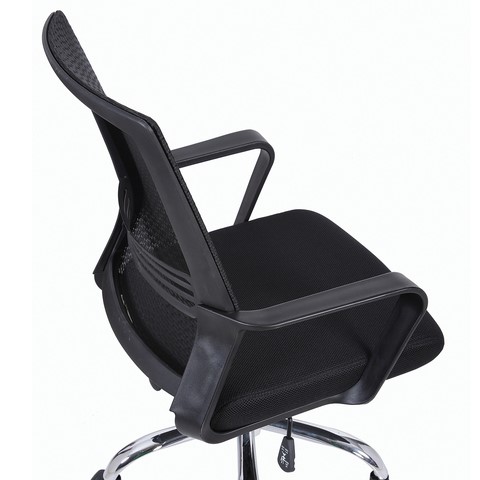 Кресло Brabix Daily MG-317 (с подлокотниками, хром, черное) 531833 в Находке - изображение 7