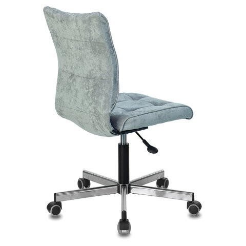 Кресло офисное Brabix Stream MG-314 (без подлокотников, пятилучие серебристое, ткань, серо-голубое) 532395 в Артеме - изображение 2
