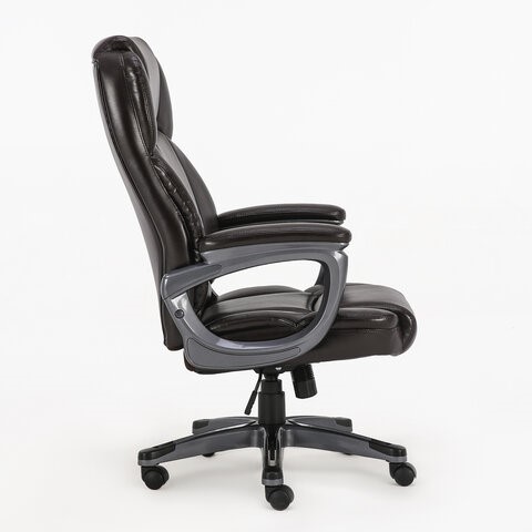 Кресло Brabix Premium Favorite EX-577 (пружинный блок, рециклир. кожа, коричневое) 531936 во Владивостоке - изображение 1