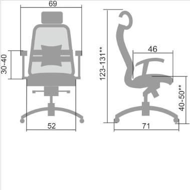 Кресло компьютерное Samurai S-3.04, серый в Артеме - изображение 4