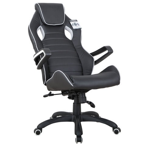 Компьютерное кресло Brabix Techno Pro GM-003 (экокожа, черное/серое, вставки серые) в Артеме - изображение 1