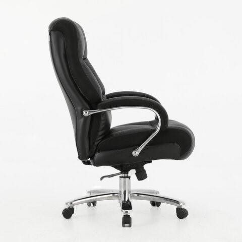 Кресло офисное Brabix Premium Bomer HD-007 (рециклированная кожа, хром, черное) во Владивостоке - изображение 1
