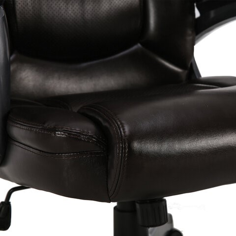 Кресло Brabix Premium Favorite EX-577 (пружинный блок, рециклир. кожа, коричневое) 531936 в Артеме - изображение 8