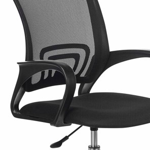 Кресло офисное Brabix Fly MG-396 (с подлокотниками, сетка, хром, черное) 532086 в Артеме - предосмотр 4