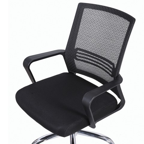 Кресло Brabix Daily MG-317 (с подлокотниками, хром, черное) 531833 в Артеме - изображение 5
