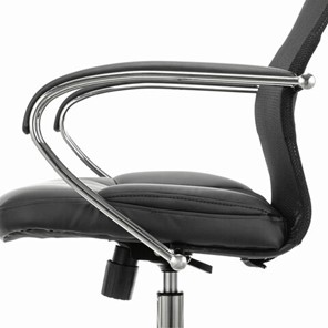 Кресло офисное Brabix Premium Stalker EX-608 CH (хром, ткань-сетка/кожзам, черное) 532091 в Артеме - предосмотр 2