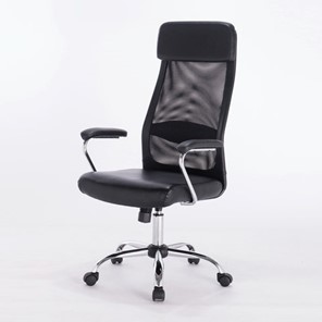 Офисное кресло Brabix Flight EX-540 (хром, экокожа, сетка, черное) 531850 в Артеме - предосмотр 4