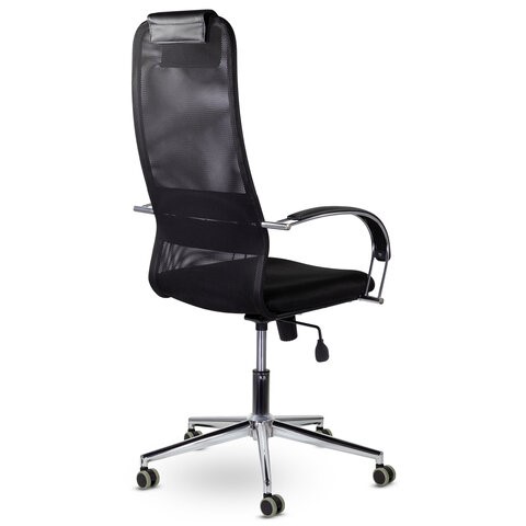 Компьютерное кресло Brabix Premium Pilot EX-610 CH (хром, ткань-сетка, черное) 532417 в Артеме - изображение 3