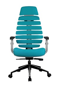 Офисное кресло Riva Chair SHARK (Лазурный/серый) в Артеме - предосмотр 1