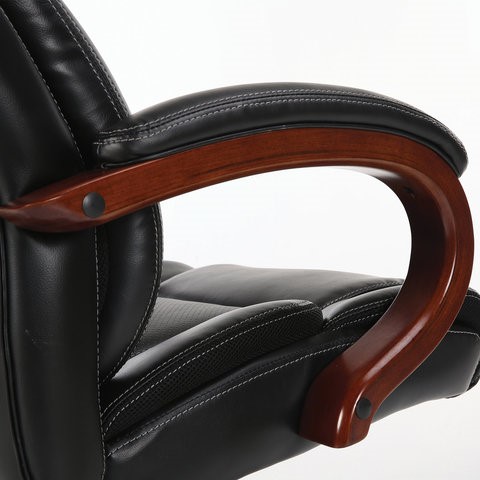 Офисное кресло Brabix Premium Magnum EX-701 (дерево, рециклированная кожа, черное) 531827 во Владивостоке - изображение 9