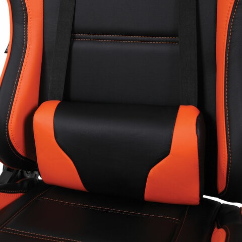 Компьютерное кресло Brabix GT Racer GM-100 (две подушки, экокожа, черное/оранжевое) 531925 во Владивостоке - изображение 7