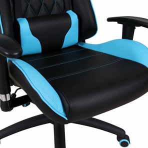 Офисное кресло Brabix GT Master GM-110 (две подушки, экокожа, черное/голубое) 531928 в Артеме - предосмотр 8