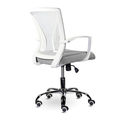 Кресло офисное Brabix Wings MG-306 (пластик белый, хром, сетка, серое) 532012 в Артеме - изображение 2