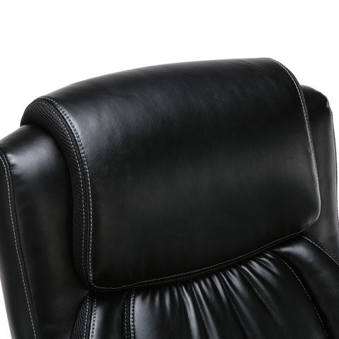 Офисное кресло Brabix Premium Status HD-003 (рециклированная кожа, хром, черное) 531821 в Артеме - изображение 5