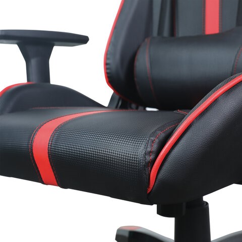 Офисное кресло Brabix GT Carbon GM-120 (две подушки, экокожа, черное/красное) 531931 во Владивостоке - изображение 9