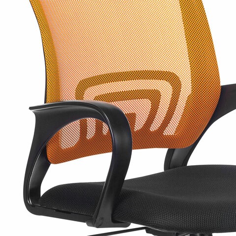 Кресло офисное Brabix Fly MG-396 (с подлокотниками, сетка, оранжевое/черное) 532084 в Артеме - изображение 4