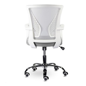 Кресло офисное Brabix Wings MG-306 (пластик белый, хром, сетка, серое) 532012 в Артеме - предосмотр 3