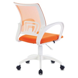 Кресло Brabix Fly MG-396W (с подлокотниками, пластик белый, сетка, оранжевое) 532401 в Находке - предосмотр 3
