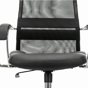 Кресло офисное Brabix Premium Stalker EX-608 CH (хром, ткань-сетка/кожзам, черное) 532091 в Артеме - предосмотр 7