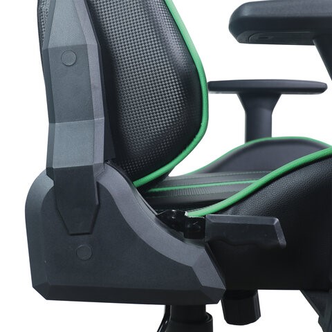 Офисное кресло Brabix GT Carbon GM-120 (две подушки, экокожа, черное/зеленое) 531929 в Артеме - изображение 11
