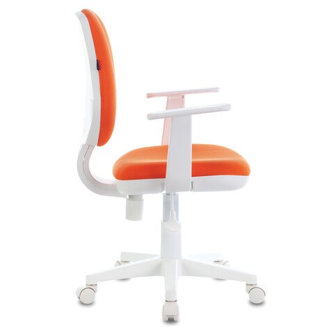 Кресло офисное Brabix Fancy MG-201W (с подлокотниками, пластик белый, оранжевое) во Владивостоке - изображение 1