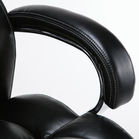 Офисное кресло Brabix Premium Status HD-003 (рециклированная кожа, хром, черное) 531821 в Артеме - изображение 8