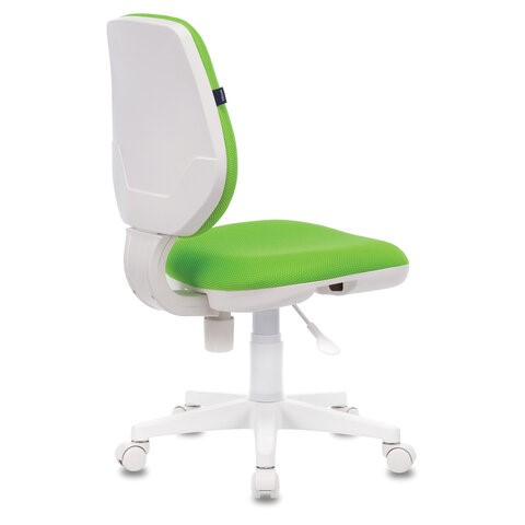 Компьютерное кресло Brabix Fancy MG-201W (без подлокотников, пластик белый, салатовое) 532414 в Артеме - изображение 3