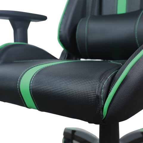 Офисное кресло Brabix GT Carbon GM-120 (две подушки, экокожа, черное/зеленое) во Владивостоке - изображение 8