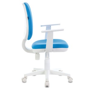 Компьютерное кресло Brabix Fancy MG-201W (с подлокотниками, пластик белый, голубое) 532411 в Артеме - предосмотр 2
