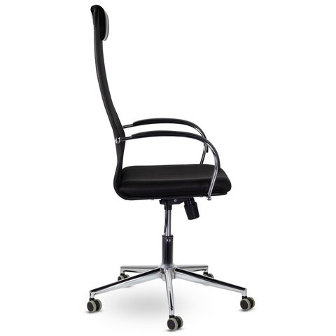 Компьютерное кресло Brabix Premium Pilot EX-610 CH (хром, ткань-сетка, черное) 532417 в Уссурийске - изображение 1