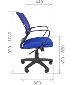 Кресло CHAIRMAN 698 black TW-05, ткань, цвет синий в Артеме - предосмотр 2