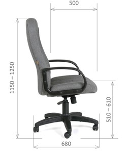 Кресло компьютерное CHAIRMAN 685, ткань TW 12, цвет серый в Артеме - предосмотр 2