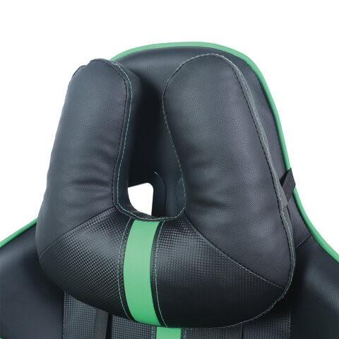 Офисное кресло Brabix GT Carbon GM-120 (две подушки, экокожа, черное/зеленое) во Владивостоке - изображение 5