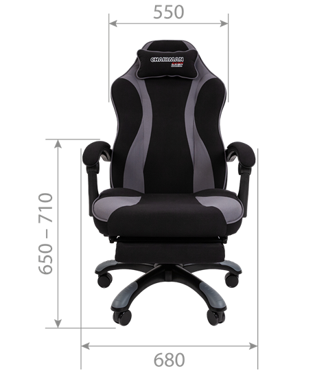Игровое кресло CHAIRMAN GAME 35 с выдвижной подставкой для ног Ткань  черная / Ткань красная в Артеме - изображение 7