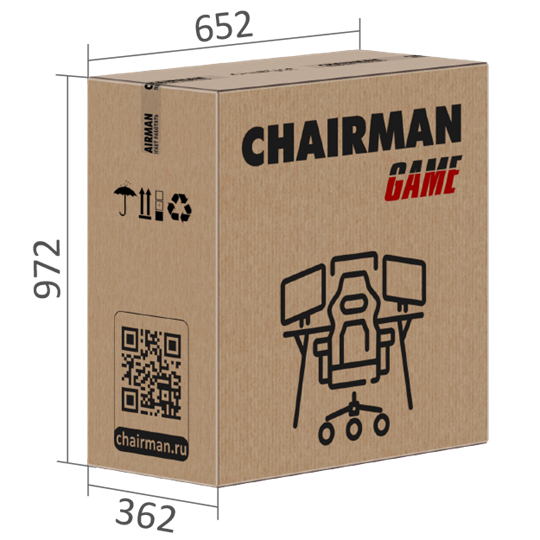Игровое кресло CHAIRMAN GAME 35 с выдвижной подставкой для ног Ткань  черная / Ткань красная во Владивостоке - изображение 9