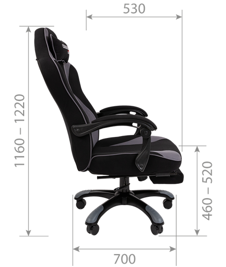 Игровое кресло CHAIRMAN GAME 35 с выдвижной подставкой для ног Ткань черная / Ткань оранжевая во Владивостоке - изображение 6