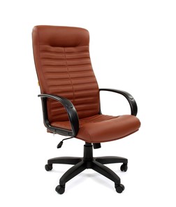 Кресло компьютерное CHAIRMAN 480 LT, экокожа, цвет коричневый в Уссурийске