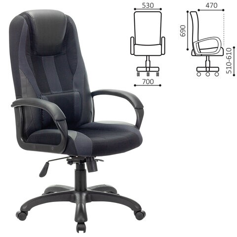 Компьютерное кресло Brabix Premium Rapid GM-102 (экокожа/ткань, черное/серое) 532105 во Владивостоке - изображение 3