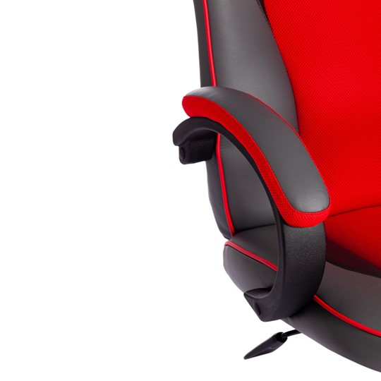 Кресло компьютерное RACER GT new кож/зам/ткань, металлик/красный, арт.13249 в Артеме - изображение 10