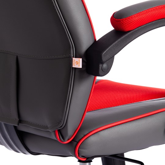 Кресло компьютерное RACER GT new кож/зам/ткань, металлик/красный, арт.13249 во Владивостоке - изображение 12