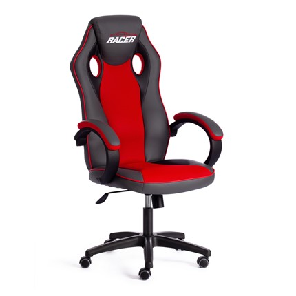 Кресло компьютерное RACER GT new кож/зам/ткань, металлик/красный, арт.13249 в Артеме - изображение