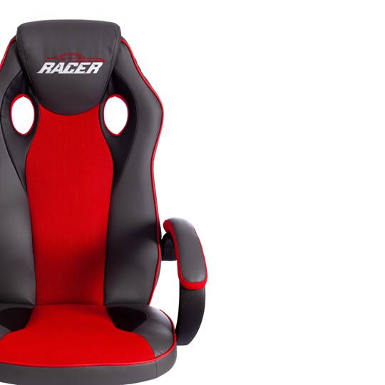 Кресло компьютерное RACER GT new кож/зам/ткань, металлик/красный, арт.13249 в Артеме - изображение 6