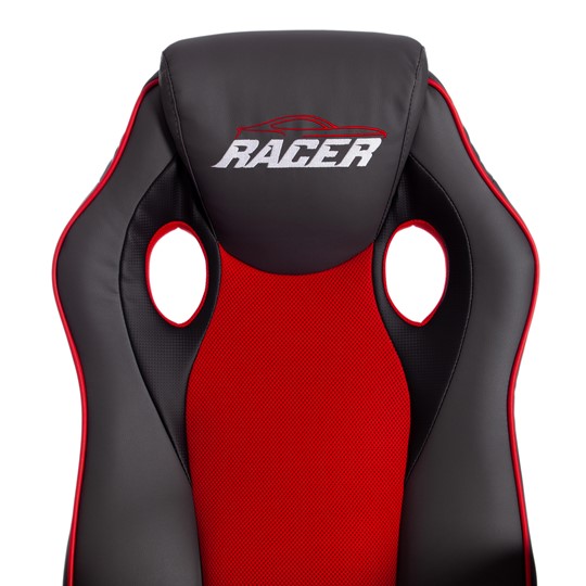 Кресло компьютерное RACER GT new кож/зам/ткань, металлик/красный, арт.13249 во Владивостоке - изображение 7