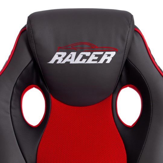Кресло компьютерное RACER GT new кож/зам/ткань, металлик/красный, арт.13249 во Владивостоке - изображение 8