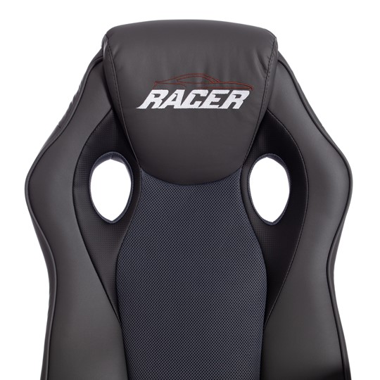Кресло компьютерное RACER GT new кож/зам/ткань, металлик/серый, арт.13251 во Владивостоке - изображение 6