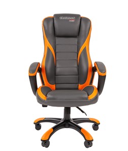 Компьютерное кресло CHAIRMAN GAME 22 эко кожа, серый/оранжевый в Находке - предосмотр 3