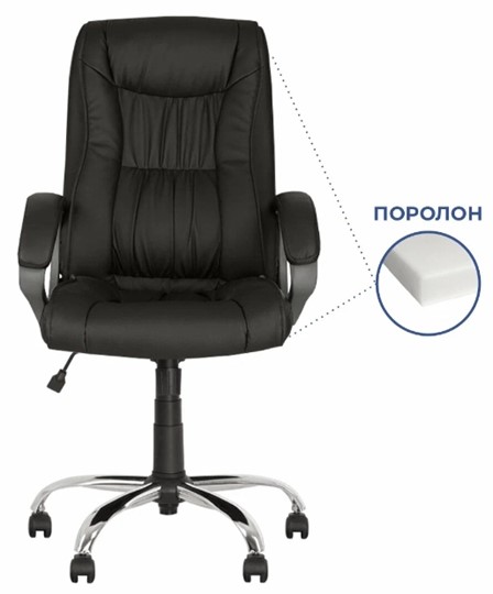 Кресло для офиса ELLY (CHR68) экокожа ECO-30, черная во Владивостоке - изображение 2